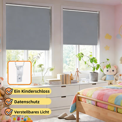 1 tenda parasole a clip senza fori | Privacy e blocco solare, catenella di sicurezza, sonno confortevole per camera da letto e casa | Larghezza = Larghezza del tessuto più 4 cm