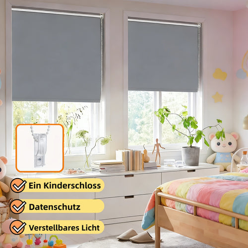 1 tenda parasole a clip senza fori | Privacy e blocco solare, catenella di sicurezza, sonno confortevole per camera da letto e casa | Larghezza = Larghezza del tessuto più 4 cm