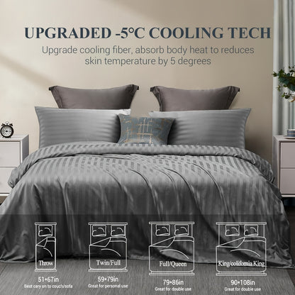 Coperta rinfrescante 1pc, assorbe il calore per mantenere il corpo fresco per le notti calde, fibra rinfrescante giapponese Arc-Chill3.0 Q-Max>0.5, coperte fredde estive leggere per dormire, regalo per chi dorme troppo caldo