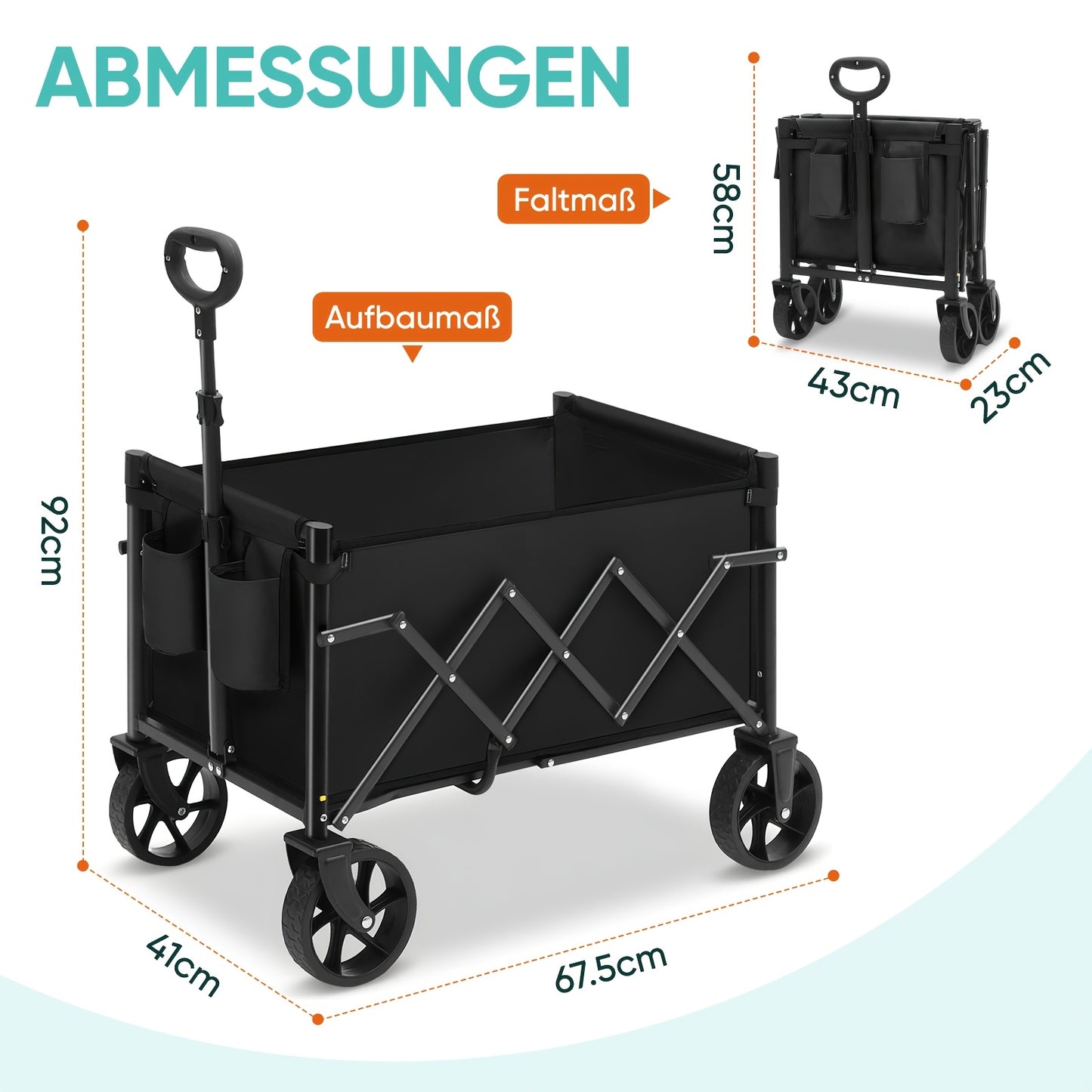 Carrello a ruote pieghevole da 136,08 kg, carrello a mano pieghevole, carrello con la metà del peso, carrello della spesa/da campeggio pieghevole con manico regolabile in altezza, leggero, salvaspazio e robusto per shopping, giardinaggio e campeggio