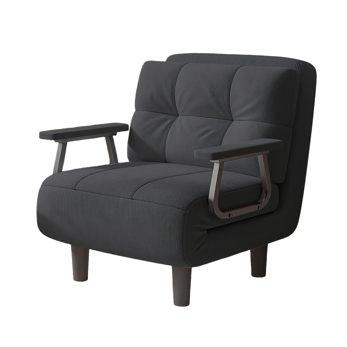 Poltrona Convertibile, Divano Letto e Sedia a Sdraio 3 in 1 con Cinque Posizioni Regolabili per Schienale e Cuscino Seduta, Realizzata in Tessuto Velluto a Coste. Perfetta per Camere da Letto, Soggiorni e Appartamenti