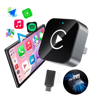 Adattatore Wireless CarPlay per iPhone, Adattatore CarPlay Wireless, Plug & Play, Connessione Stabile Senza Ritardi, Connessione Rapida Automatica, Design Mini per Auto con Car Play Cablato, Senza Batteria