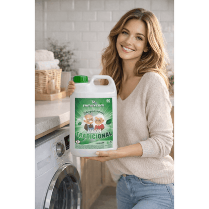 Detergente Liquido Professionale Tradizionale di Marsiglia 5L, Formula Concentrata per Biancheria Bianca e Colorata, 90 Lavaggi, Sapone Naturale per un Bucato Pulito e Cura