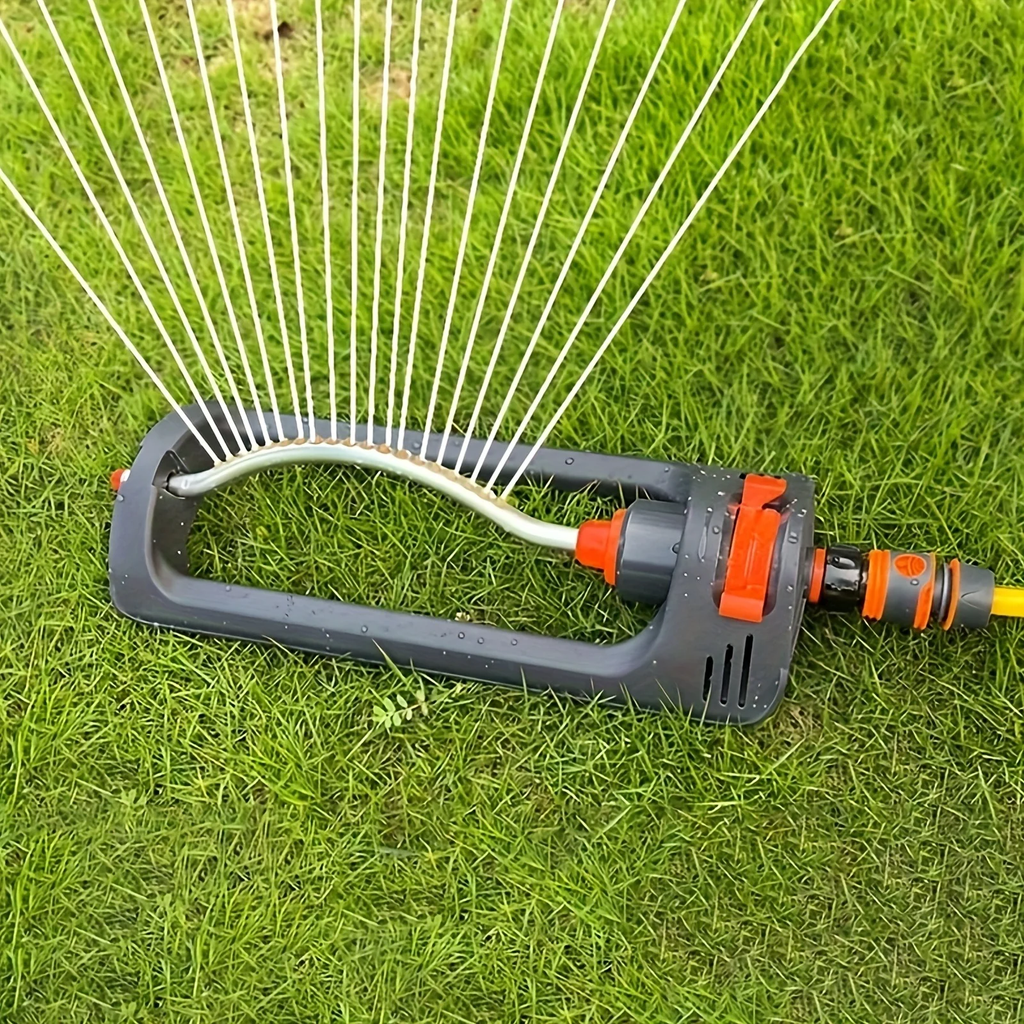 Oscillating Garden Sprinkler – 19-Hole Adjustable Swing Sprinkler with Universal Connector, No Battery Required