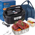 Portapranzo con potenza di 80W, capacità da 1,5L per adulti, portapranzo termico, portapranzo riscaldabile portatile per uscite, fornito con borsa termica e set di posate, adatto per riscaldare il pranzo in camion e auto