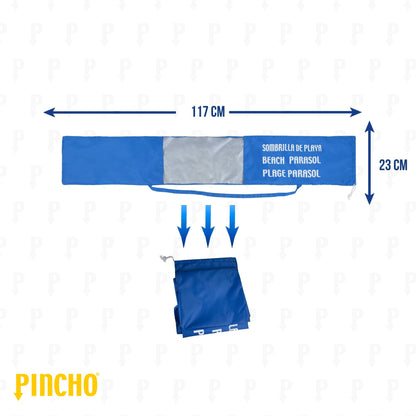 Trova un ombrellone da spiaggia con spilla, manico e chiusura regolabili, finestra trasparente, impermeabile e resistente, per ombrelloni fino a 240 cm, borsa da trasporto da giardino.
