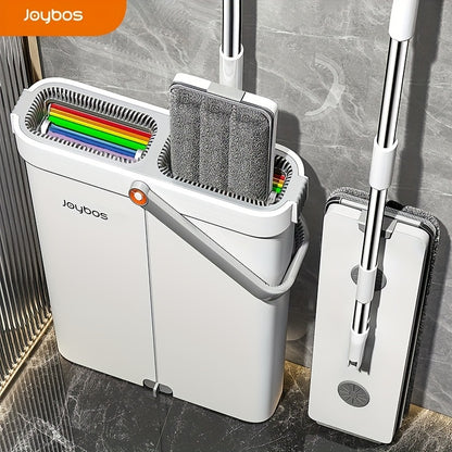 2025 Nuovo Set Secchio Mocio Piatto, Pulizia Pavimenti Senza Mani con Scopa Pigra, Spazio di Stoccaggio per Fessure, Strumenti di Pulizia Domestica, Include Panno di Ricambio, Adatto per Soggiorno, Camera da Letto, Cucina, Bagno, Toilette, Attrezzi e Prod