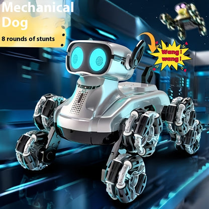 Robot per cani con 8 ruote, auto giocattolo intelligente per cani, auto da stunt con gesti e doppio controllo, auto da arrampicata deformabile, veicolo fuoristrada giocattolo, doppia batteria a energia, regalo preferito per le vacanze