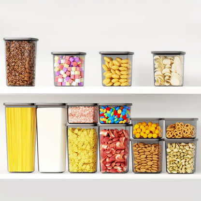 Kit di 52 contenitori per alimenti in plastica sigillati - 26 contenitori + 26 coperchi | Speciali per cereali/farina/semi di caffè/flakes di mais - Articolo da cucina con coperchi