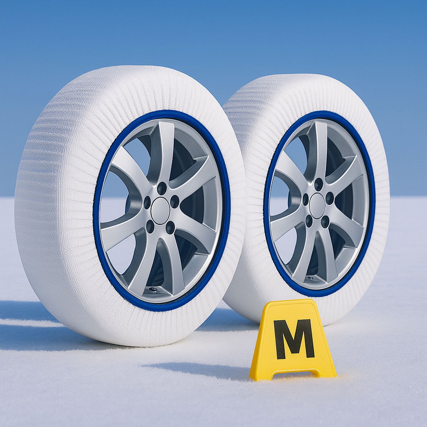Calze da Neve Omologate Italia, Catene Da Neve Tessili Universale, Misure Disponibile XS,S,M,L,XL,XXL, Colore In Rosso, Bianco, Nero, Prodotto In EUROPA