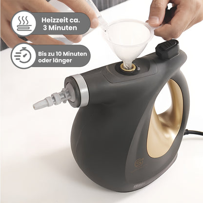 SUPERLEX 1050W Pulitore a Vapore Portatile con Blocco di Sicurezza - Vaporizzatore Multiuso per Uso Domestico, Tappeti, Auto, Pavimenti, Finestre & Divani, Rimozione Macchie con Additivi