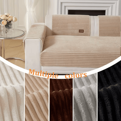 1 pz Copricuscino di lusso per divano | Protezione per cuscino divano in poliestere felpato con retro antiscivolo, texture morbida effetto flanella lavabile in lavatrice - Adatto agli animali domestici, adatto a tutti i tipi di divano, stile moderno
