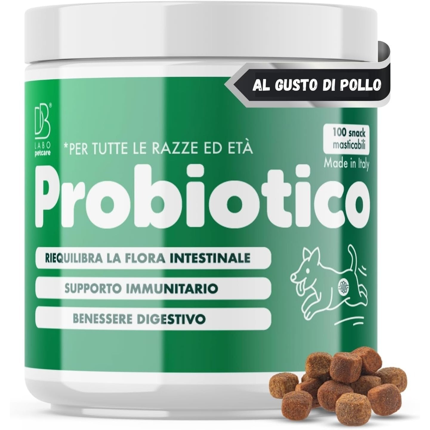 DB Labo - Probiotici per Cani - Probiotico Digestivo Per Cani dona Benessere - Fermenti Lattici Cane