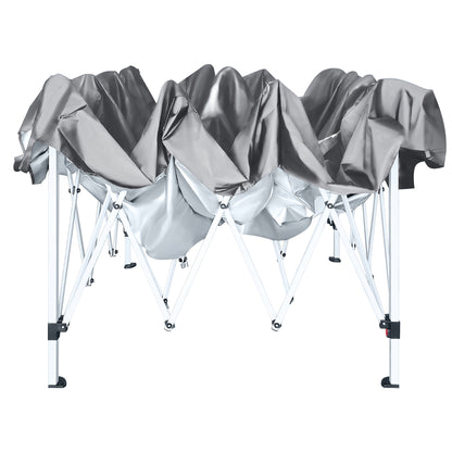 Gazebo Pieghevole 3X6 per Giardino, Gazebo Pieghevole, Baldacchino Pop-Up, Altezza Regolabile 2.4M - 2.6M Tenda da Festa Tenda da Giardino per Feste in Giardino Matrimoni all'Aperto, Stabile Senza Tessuto di Supporto