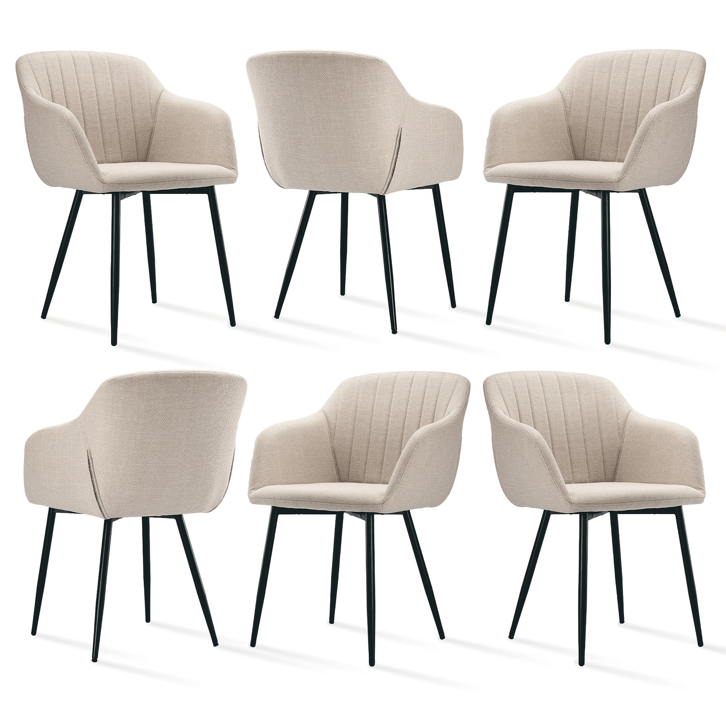 Sedie da pranzo eleganti con braccioli e supporto lombare per soggiorno, cucina e camera da letto, di grande comfort - Disponibili in set da 2, 4 o 6