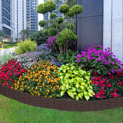 Bordura per prato flessibile 100 cm, bordo per pavimentazione effetto rattan, bordo in plastica per aiuole, pietra per la delimitazione del giardino, set di palizzate, sostituzione di pietre per bordure per prato