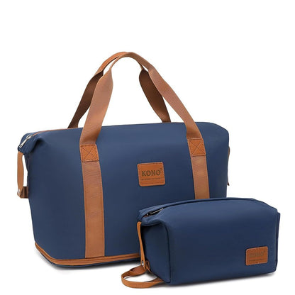 Set da 2 valigie da 24 pollici e 28 pollici per trousse da toilette, da campeggio, blu, eleganti, in ABS+PC a pois, con guscio rigido e lucchetto TSA, regalo per il rientro a scuola e per le vacanze