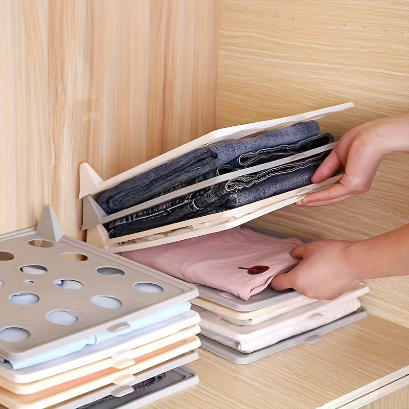20 pezzi tavoletta antipiega per abbigliamento, organizzatore spazio-risparmio per armadio, adatto per magliette, camicie e abiti a maniche corte, ideale per bagno e armadio, rastrelliera pieghevole in plastica antipiega