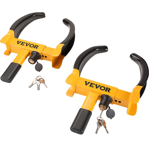 VEVOR Lucchetto per ruote, 2 confezioni di lucchetto universale per ruote, lucchetto antifurto regolabile per rimorchi con morsetto per ruote, lucchetto per pneumatici in acciaio resistente per ATV RV SUV Auto Golf Cart Barche Moto, con 6 chiavi