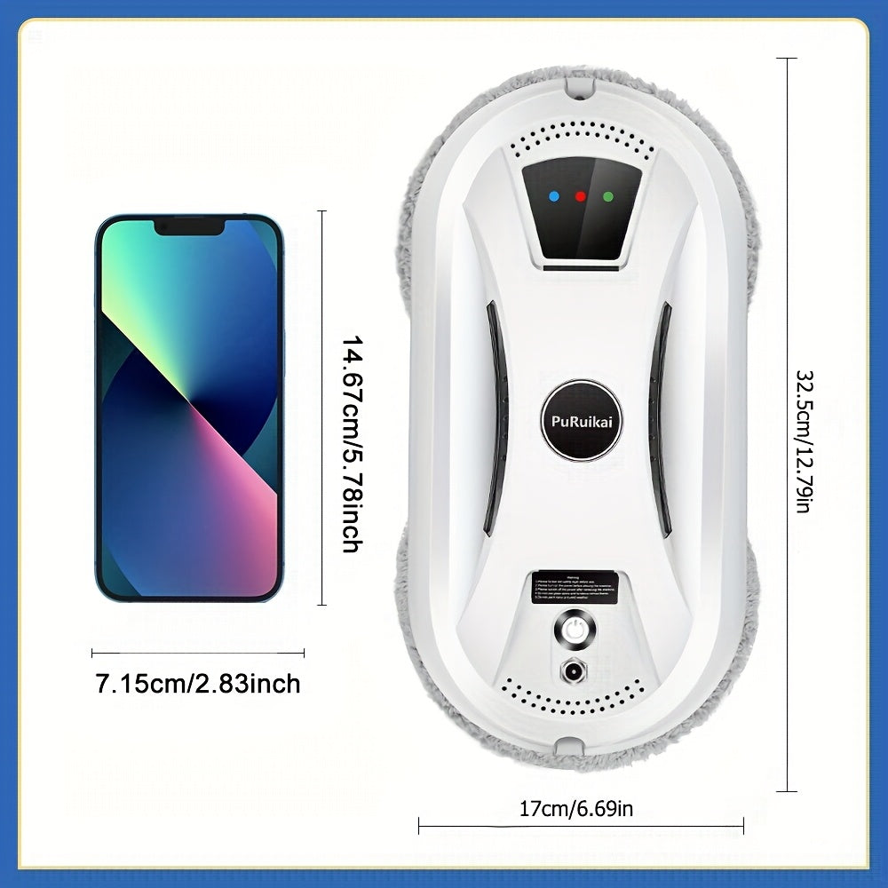Puruikai 02 Robot Lavavetri Intelligente con Deposito Locale, Spruzzo Automatico d'Acqua, Telecomando, Pianificazione Elettrica, Robot Lavavetri ad Alta Aspirazione Anti-Caduta, Sicuro e Affidabile, Risparmio di Tempo e Sforzo, Regalo di Halloween e Natal