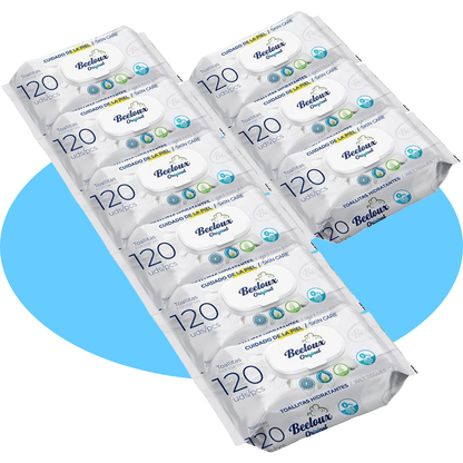 Salviette Umide in Fibra Ultra-Morbida per Cura Profonda e Idratazione, Ideali per Pelli Sensibili, Profumo Fresco, Confezioni da 3/6/9/12 Unità, 360/720/1080/1440 Salviette - Bestline