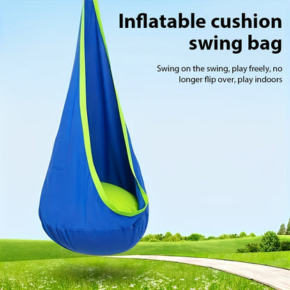 1 pz. Sacco Amaca Gonfiabile con Cuscino, Sedia Amaca Sospesa con Cuscino Gonfiabile, con Viti di Espansione Cilindriche, Cinghie e Altre Aggiunte, Ideale per Relax o Gioco Indoor/Outdoor
