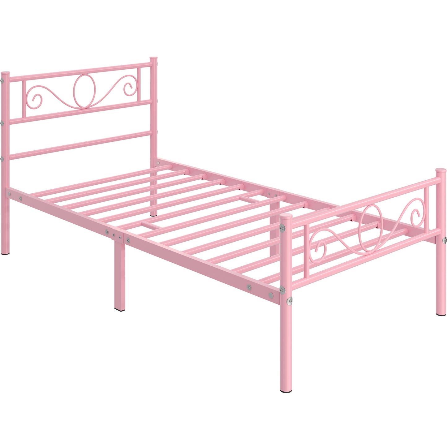 Costoffs Struttura Letto Stile Rustico Moderno in Metallo con Testiera Elegante e Pediera per Appartamento Camera da Letto Stanza degli Ospiti Studio