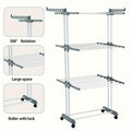 Stendibiancheria Pieghevole in Metallo Robusto a 3 Livelli con Rotelle Bloccabili - Altezza 171,96 cm, Stendibiancheria Autoportante, 24 Aste per Asciugatura, Risparmio Spazio per Interno/Esterno, Corda per Biancheria Mobile per Letto, Abbigliamento (Grig