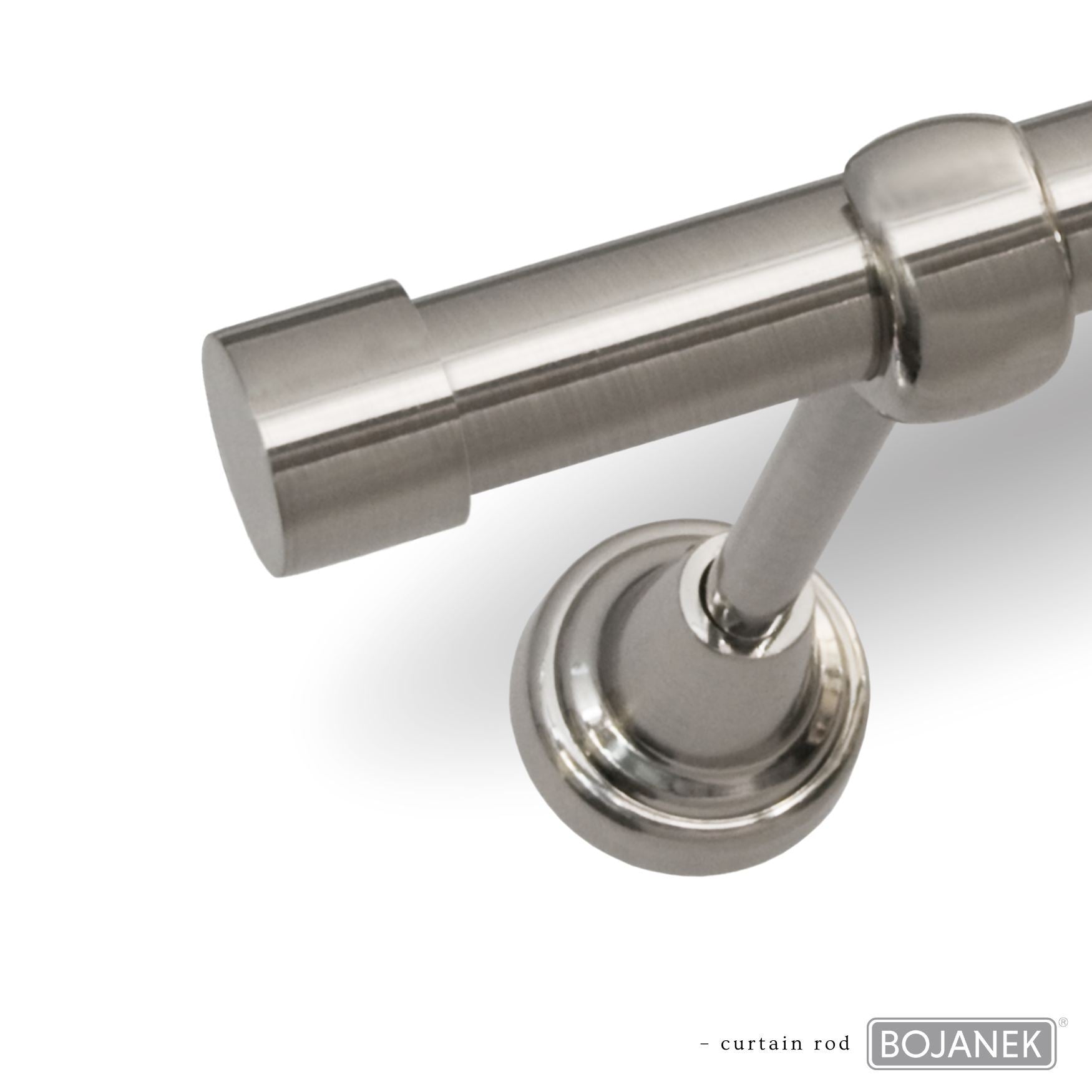 Asta per Tende a Parete in Metallo – BOJANEK – 4 Colori, 8 Lunghezze (120 - 600 cm) – Asta per Tende Resistente, Regolabile, Durevole per Soggiorno, Camera da Letto, Cucina, Bagno, Ufficio; Perfetta per Interni Moderni, Classici, Scandinavi, Loft, Industr