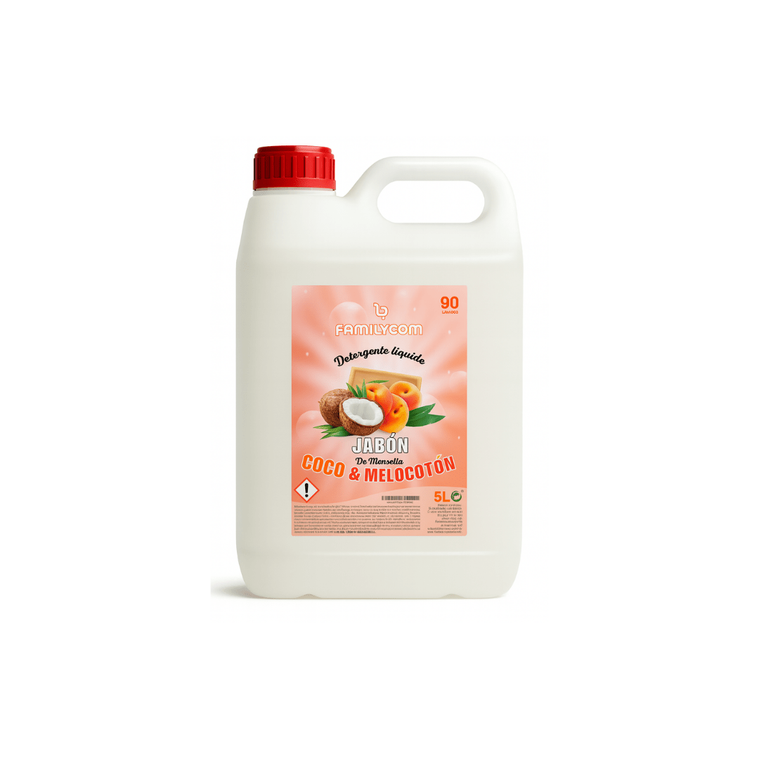 Detergente Liquido Professionale Tradizionale di Marsiglia 5L, Formula Concentrata per Biancheria Bianca e Colorata, 90 Lavaggi, Sapone Naturale per un Bucato Pulito e Cura
