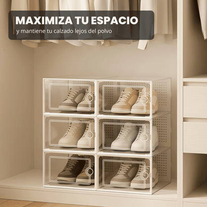 RELAXTY Organizzatore Scarpe – Scatole per Scarpe Impilabili Trasparenti con Apertura Frontale, Sistema Anti-Ribaltamento e Ventilazione