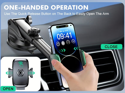 Supporto per Telefono Auto BABACOM [Ventosa Forte e Base Robusta], con Tecnologia di Presa Superiore, Porta Cellulare Rotabile 360° per Cruscotto o Scrivania, Compatibile con Cellulari da 10.16cm a 17.78cm