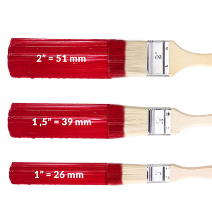MONZANA® Set di 15 Pennelli per Pittura, 3 Misure Diverse, Ideale per Vernice e Stainatura su Legno