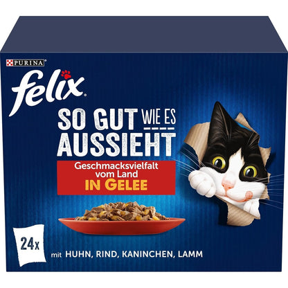 FELIX As Good As It Looks, Cibo Secco per Gatti in Gelatina, Mix Assortito