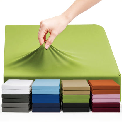 Lenzuolo con angoli elastici 1 pz in jersey di cotone bambù, lenzuolo con angoli elastici in misto cotone jersey, lenzuolo con angoli elastici/coprimaterasso/copriletto con angoli elastici su tutto il perimetro, realizzato in morbido e traspirante materia
