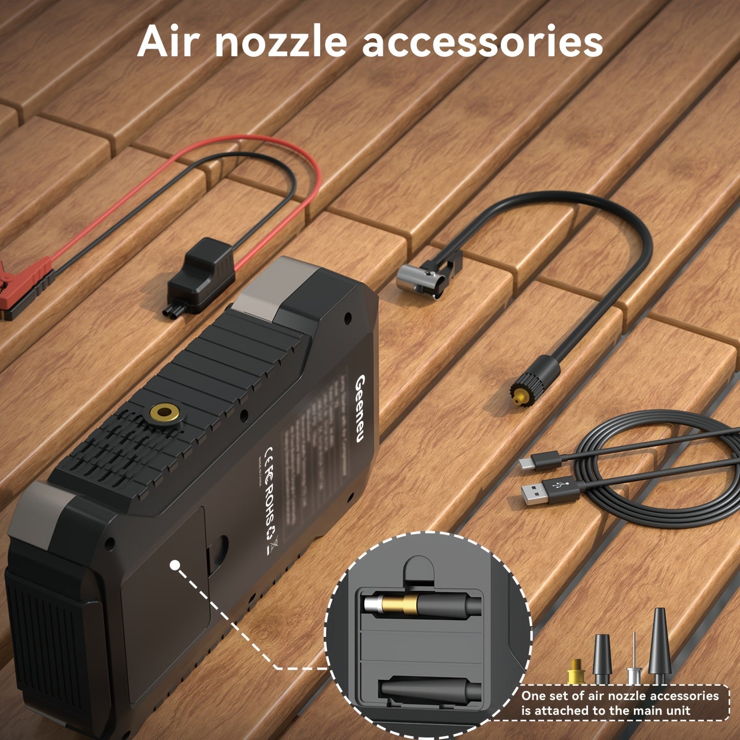 Power Bank Avviatore 12000mAh con Compressore d'Aria 150 PSI, Booster Batteria Auto 12V 6000 A con Pompa d'Aria per Benzina 7.5L o Diesel 6.0L, Scatola Avviamento Portatile 5-in-1 con Display LCD e Luci LED, Avviatore con Compressore d'Aria