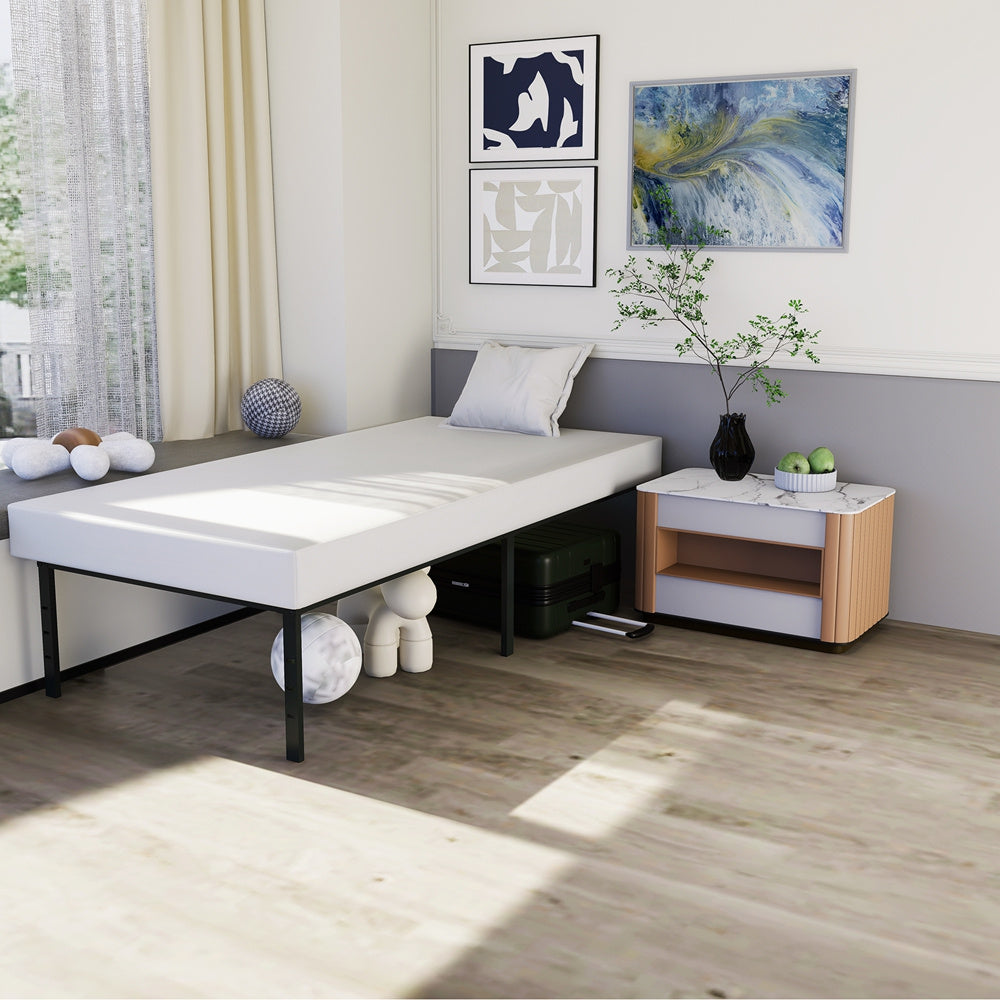 Letto imbottito con struttura a doghe in legno, letto singolo in metallo, letto di design moderno per giovani, struttura del letto, letto in metallo, montaggio facile, nero