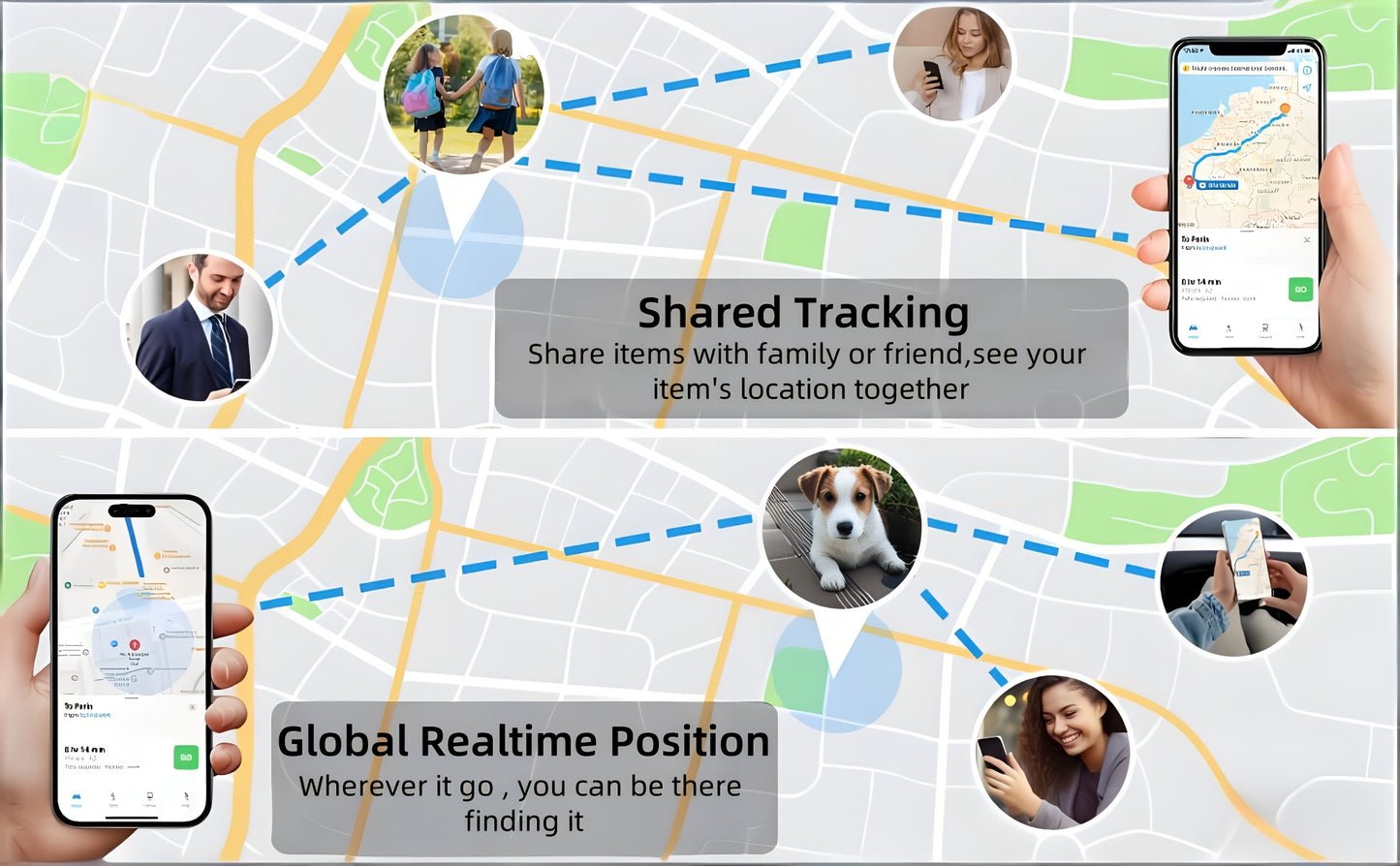Localizzatore GPS compatibile con sistemi iOS e Android, Smart Locator magnetico, App integrata - Nessun costo aggiuntivo, Dispositivo anti-smarrimento globale adatto per animali domestici, bagagli e altro, Design di alta qualità con batteria CR2032 sosti