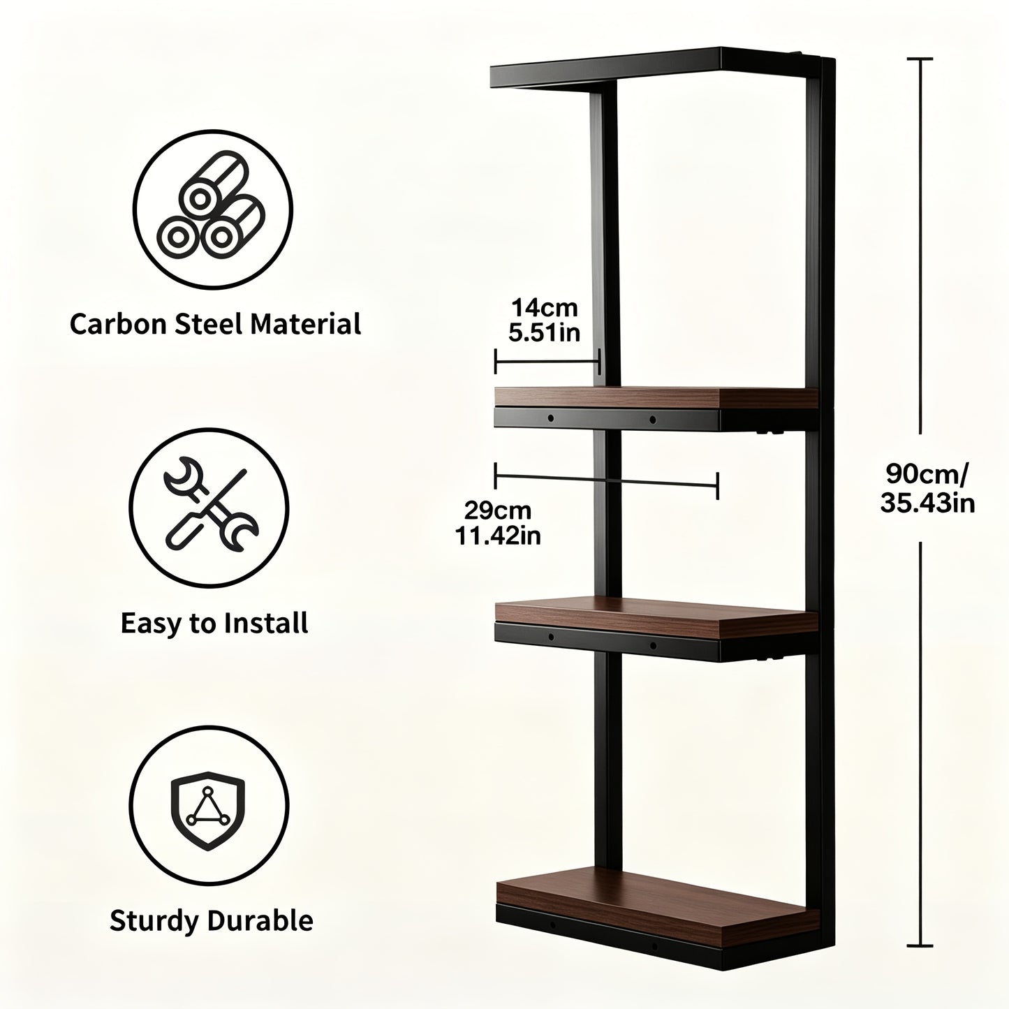Mensola Salvaspazio per Bagno - Combo Multifunzionale Acciaio/Legno, Porta Asciugamani da Parete con Porta Essenziali | Stoccaggio Compatto per Bagni Piccoli, Appartamenti, Dormitori, Porta Asciugamani