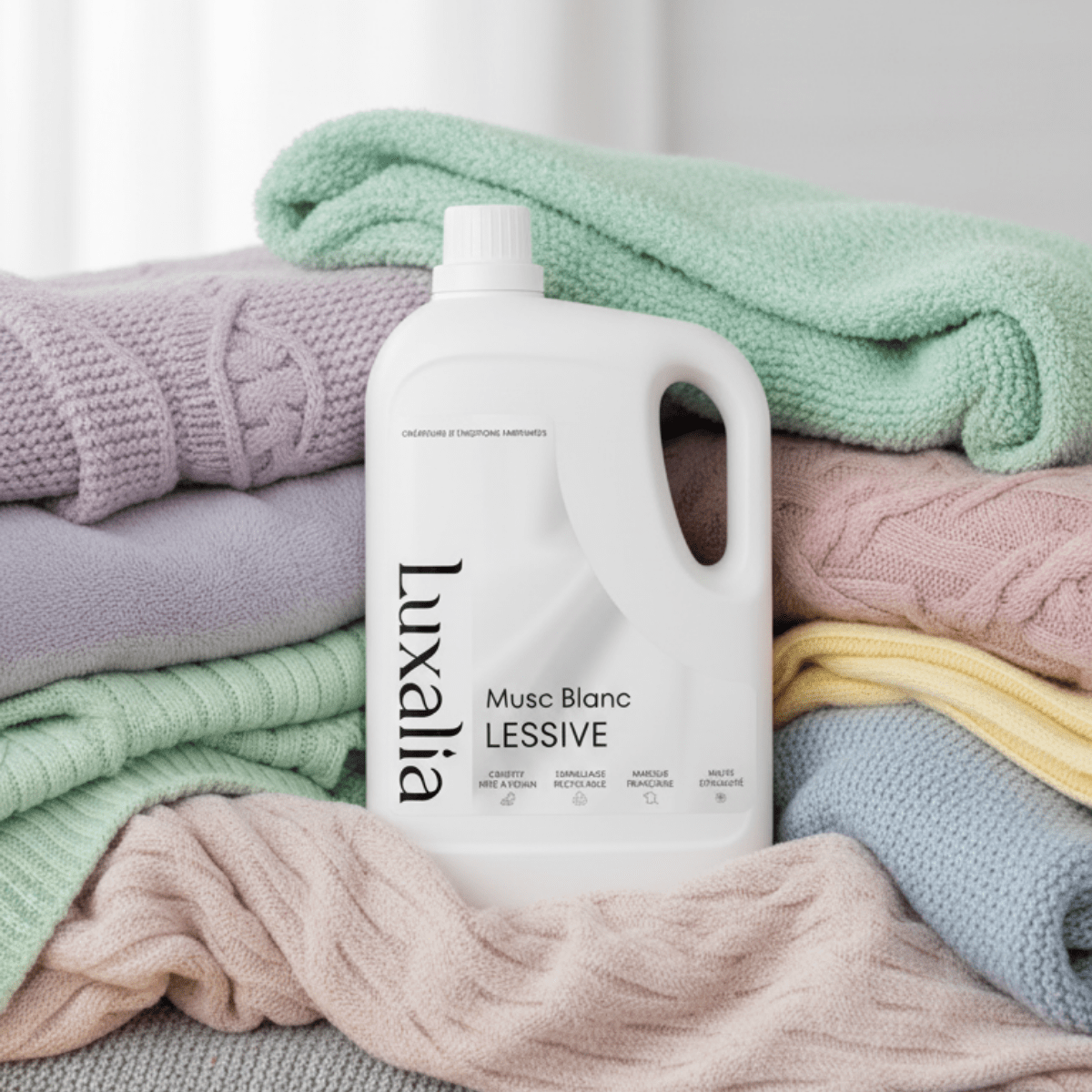 Detergente per bucato White Musk - Formato XXL 5 Litri - Fino a 200 Lavaggi - Senza Pittogrammi e Senza Conservanti MIT / BIT / CMIT - Efficace in Lavaggio a Freddo e a Ciclo Breve - White Musk - LUXALIA