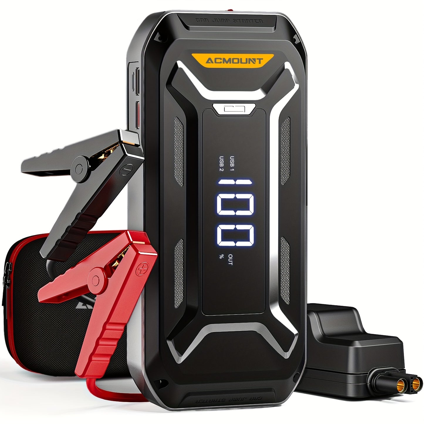 ACMOUNT Avviatore per Auto, Booster di Batteria ad Alta Capacità 26800mAh per Tutti i Motori a Benzina e Diesel fino a 10.0L, Avviatore Automatico 12V con Torcia, Ampio Display LCD, Ricarica Rapida USB