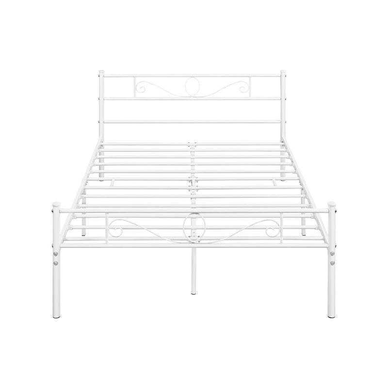 Costoffs Struttura Letto Stile Rustico Moderno in Metallo con Testiera Elegante e Pediera per Appartamento Camera da Letto Stanza degli Ospiti Studio