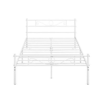 Costoffs Struttura Letto Stile Rustico Moderno in Metallo con Testiera Elegante e Pediera per Appartamento Camera da Letto Stanza degli Ospiti Studio