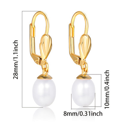 Un paio di orecchini da donna in argento 925, con chiusura a forma di D placcata in oro 18k, eleganti e lussuosi, adatti per uso quotidiano o banchetti serali, regalo per la festa della mamma, confezione regalo in scatola