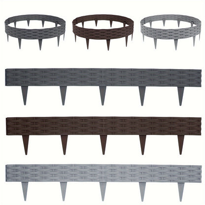 Bordura per prato flessibile 100 cm, bordo per pavimentazione effetto rattan, bordo in plastica per aiuole, pietra per la delimitazione del giardino, set di palizzate, sostituzione di pietre per bordure per prato