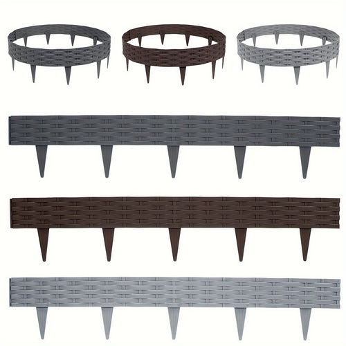 Bordura per prato flessibile 100 cm, bordo per pavimentazione effetto rattan, bordo in plastica per aiuole, pietra per la delimitazione del giardino, set di palizzate, sostituzione di pietre per bordure per prato