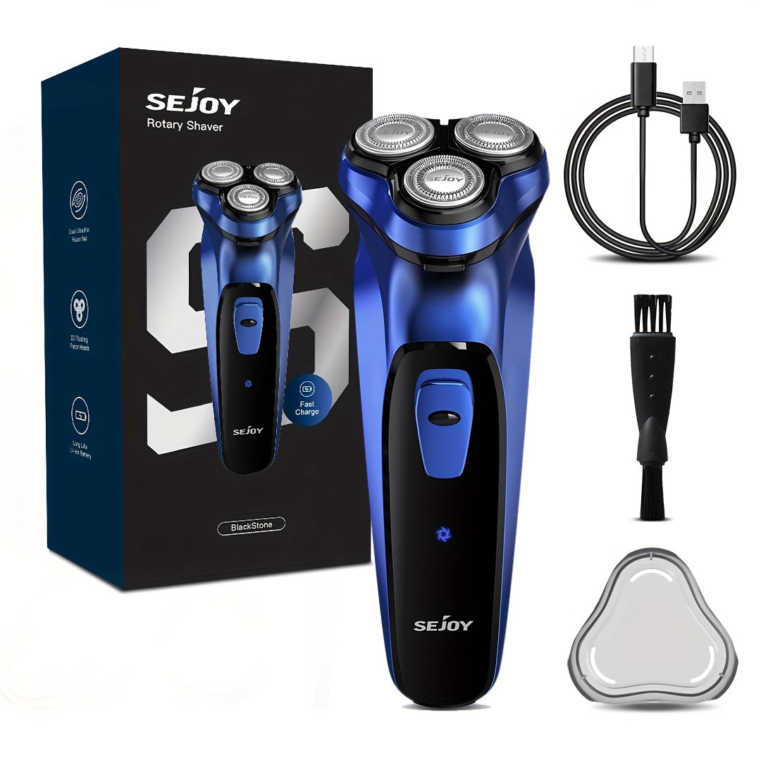 Rasoio Elettrico per Uomo, Rasoio da Viso Ricaricabile con Trimmer Pop Up, Adatto a Pelle Bagnata e Asciutta