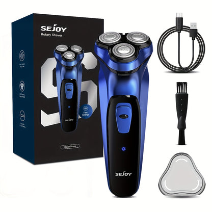Rasoio Elettrico per Uomo, Rasoio da Viso Ricaricabile con Trimmer Pop Up, Adatto a Pelle Bagnata e Asciutta