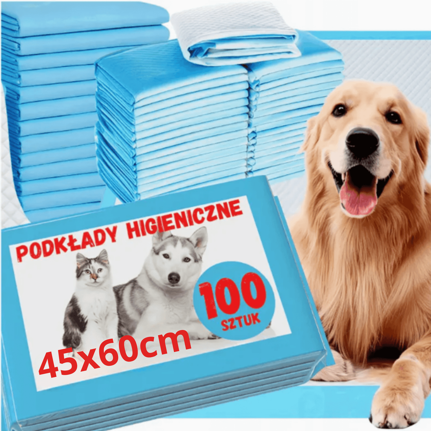 Assorbenti Igienici per Cani, Tappetini per Addestramento alla Pipì, 90x60 (50pz), 60x60 (100pz), 45x60 (100pz)