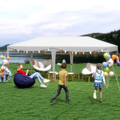 Gazebo Pieghevole 3X6 per Giardino, Gazebo Pieghevole, Baldacchino Pop-Up, Altezza Regolabile 2.4M - 2.6M Tenda da Festa Tenda da Giardino per Feste in Giardino Matrimoni all'Aperto, Stabile Senza Tessuto di Supporto